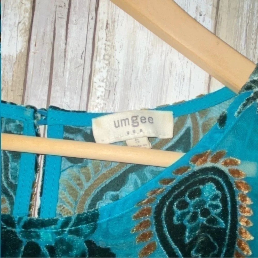 Umgee Green Velvet Top Dress - Picture 4 of 5